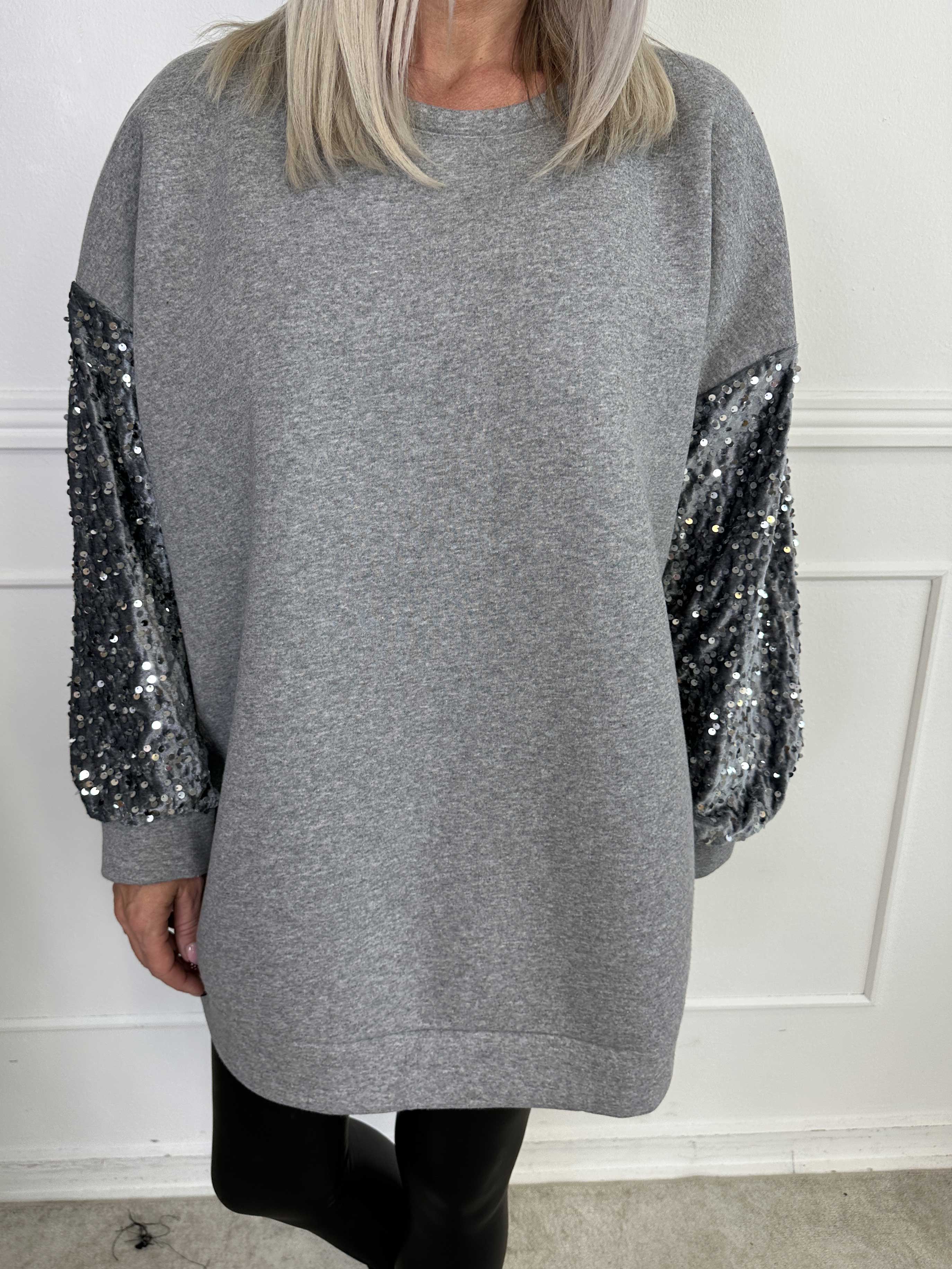 Cytherea - Oversized sweatshirt i bomuld med pailletter på ærmet